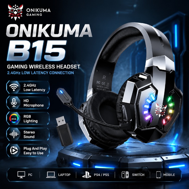 ONIKUMA B15 Gaming Headset Wir - Gaming Console Amazon recension och pris