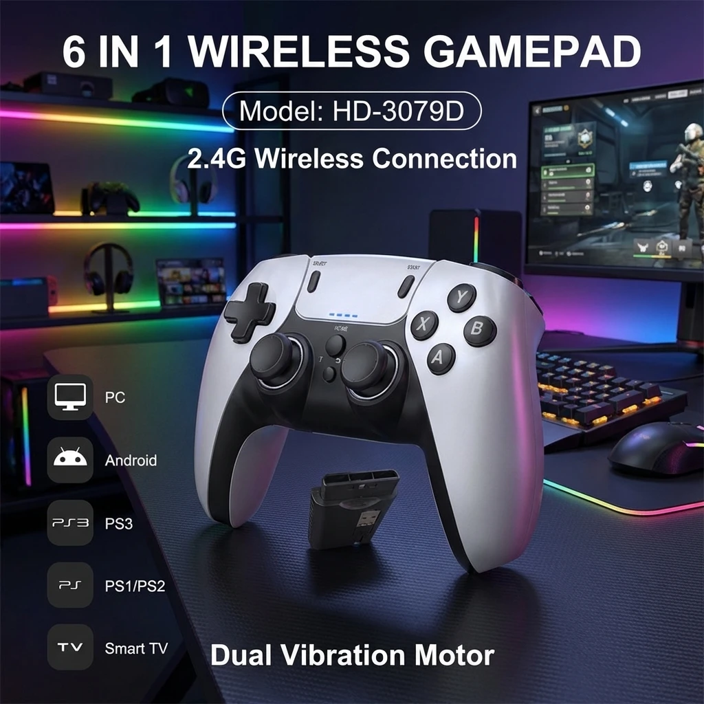 6-in-1 Dual Vibration Gamepad  - Gaming Console For Android Tv recension och pris